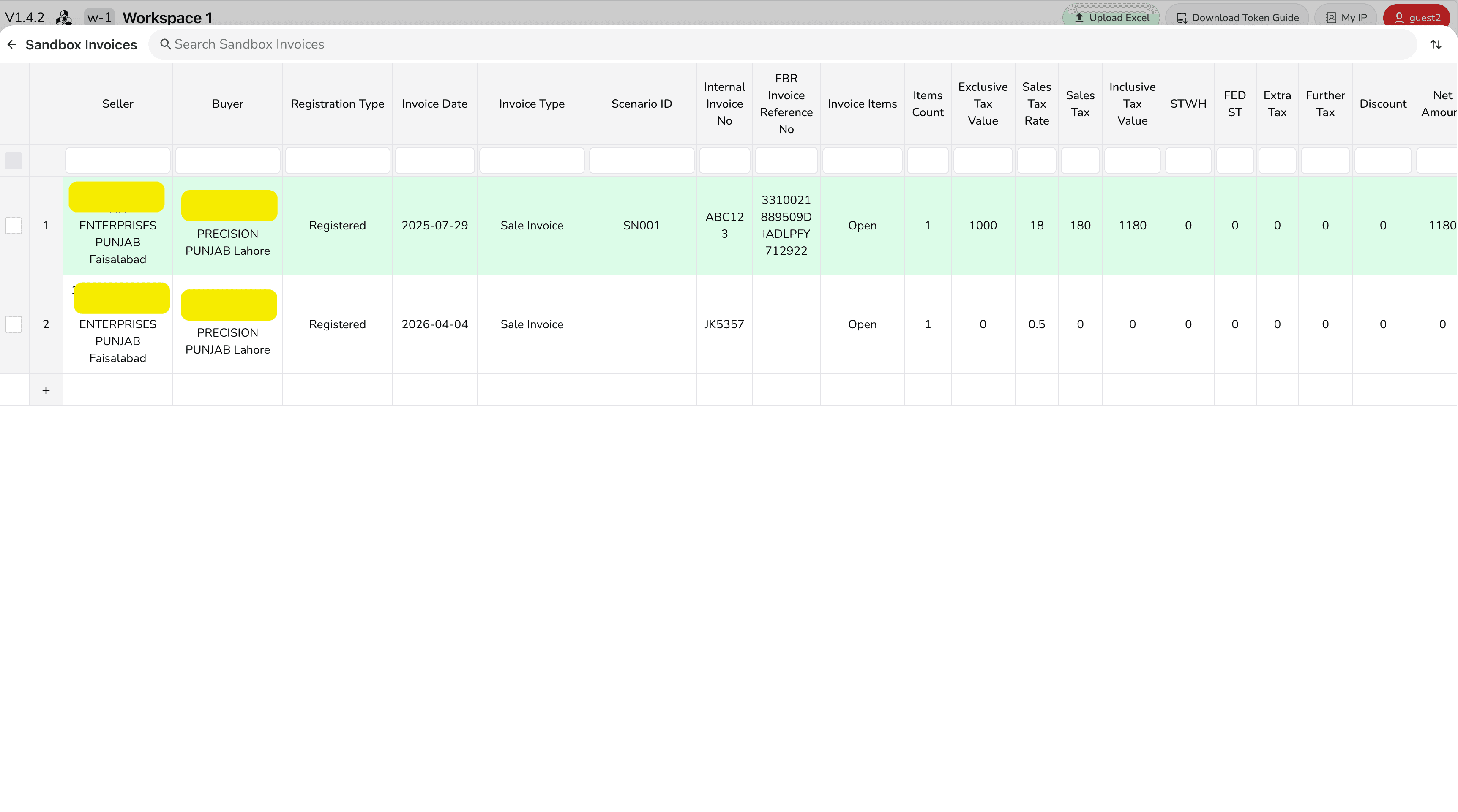 FBR Invoice Builder — invoices screen